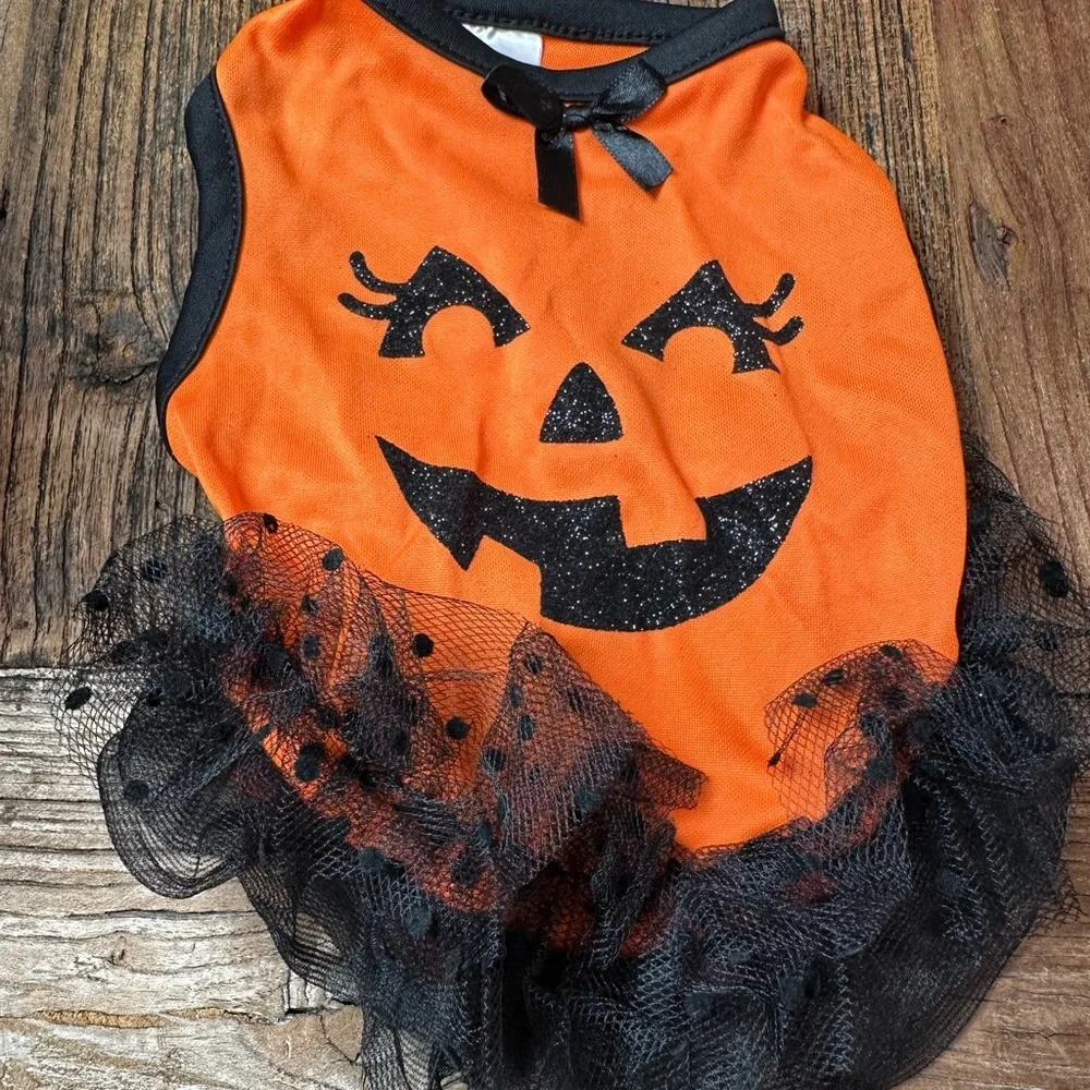 Orange and Black Pumpkin Tutu Costume for pet